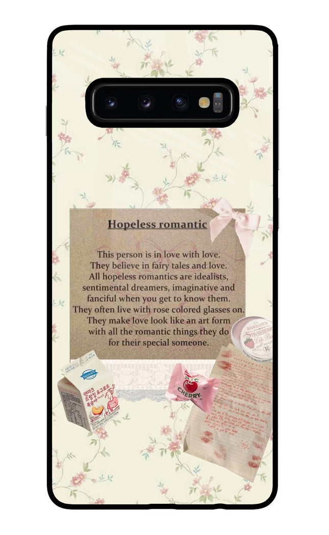 Hopeless Romantic Samsung S10 Plus Glass Case Back Cover by Casekaro