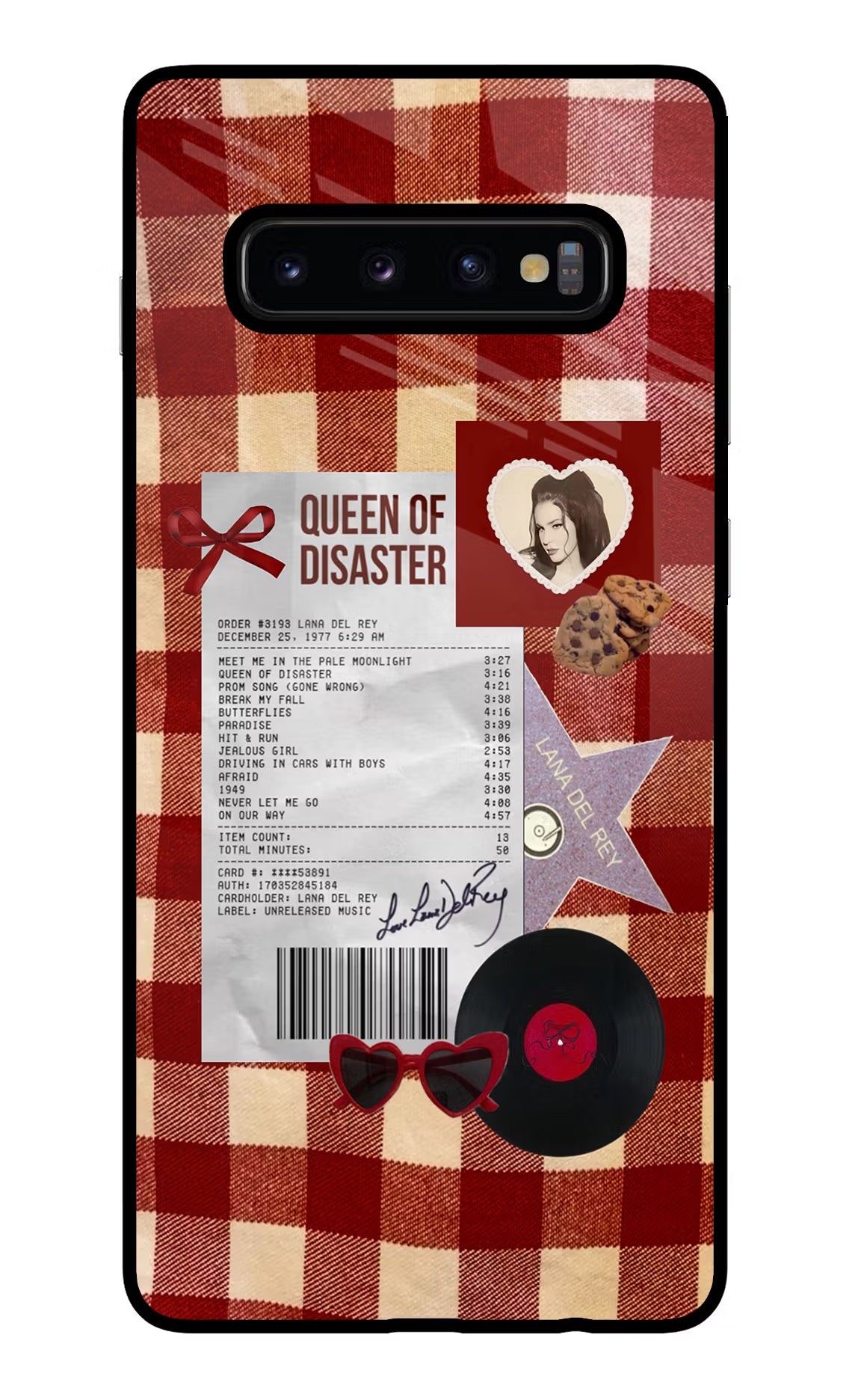 Queen of Disaster Samsung S10 Plus Glass Case Back Cover by Casekaro