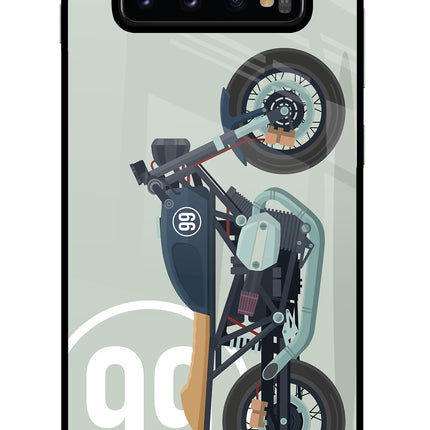 Classic Cafe Racer 99 Samsung S10 Plus Glass Case Back Cover by Casekaro