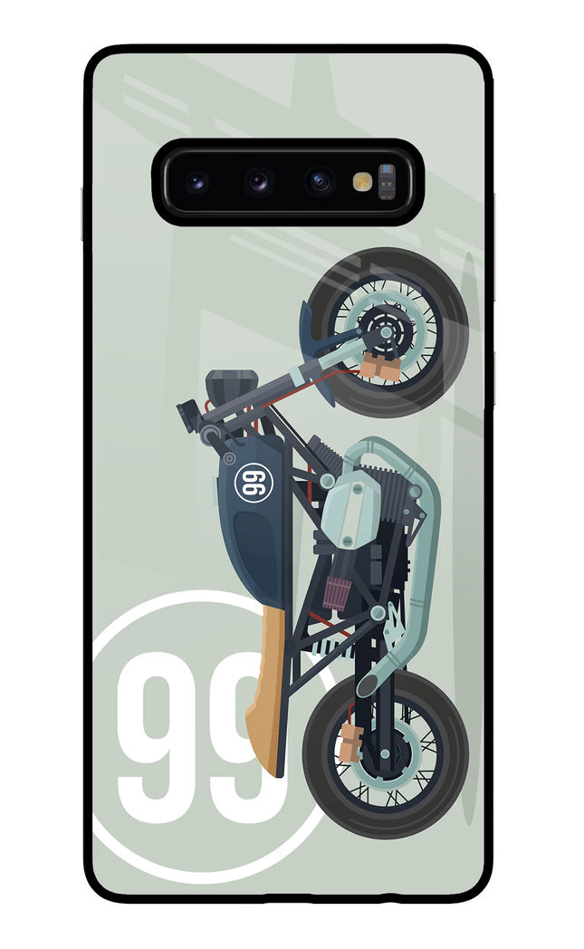 Classic Cafe Racer 99 Samsung S10 Plus Glass Case Back Cover by Casekaro