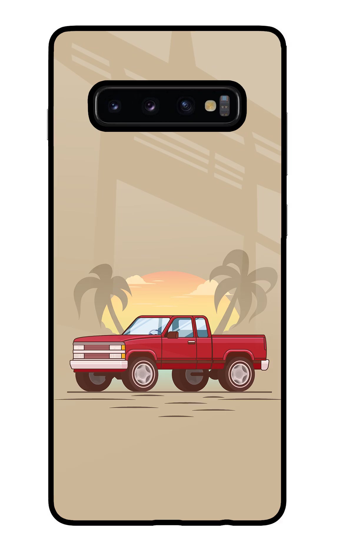 Desert Classic Drive Samsung S10 Plus Glass Case Back Cover by Casekaro