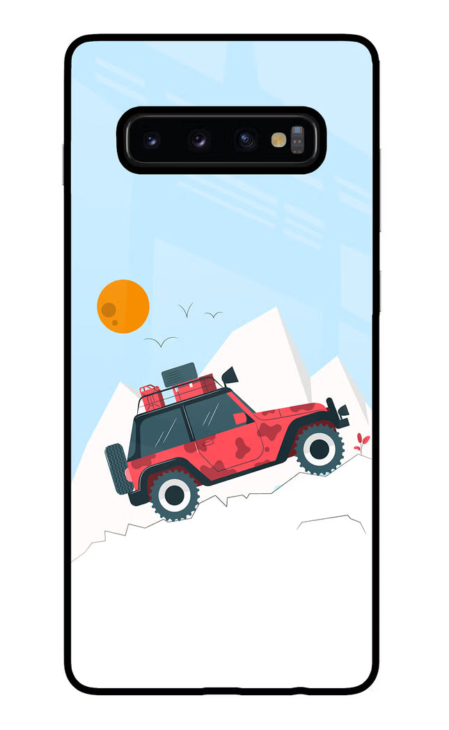 Mountain Trail Beast Samsung S10 Plus Glass Case Back Cover by Casekaro