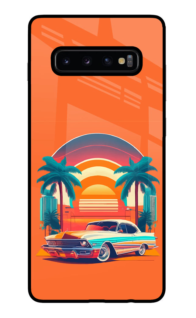 Palm Drive 80s Samsung S10 Plus Glass Case Back Cover by Casekaro