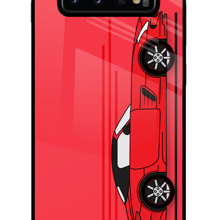 Red Velocity Samsung S10 Plus Glass Case Back Cover by Casekaro