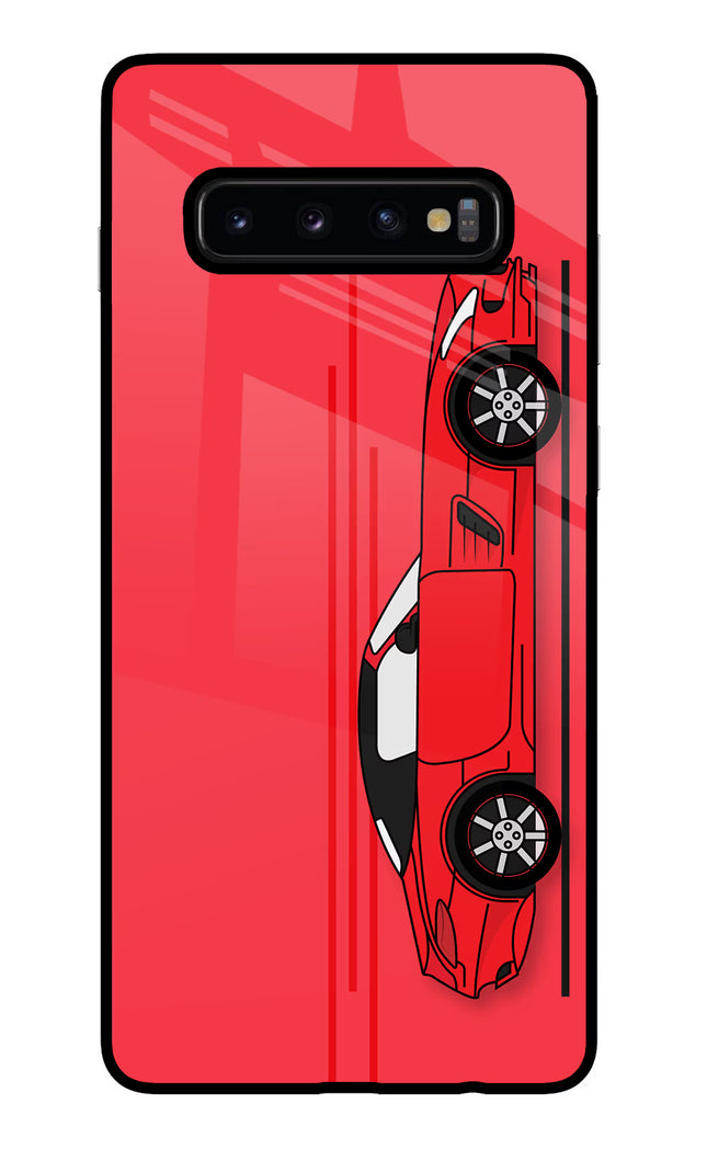 Red Velocity Samsung S10 Plus Glass Case Back Cover by Casekaro