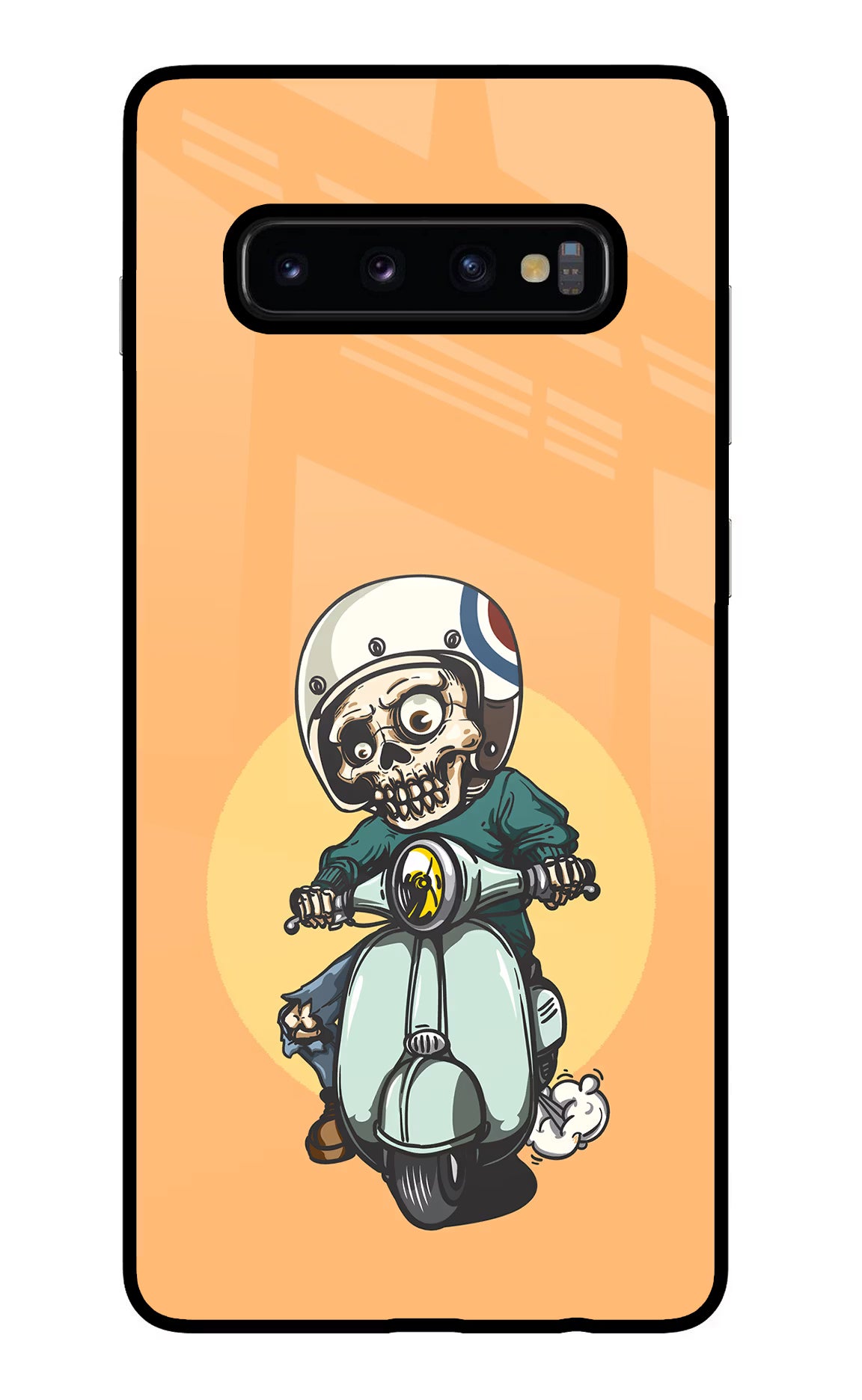 Undead Biker Samsung S10 Plus Glass Case Back Cover by Casekaro