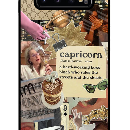 Capricorn Zodiac Samsung S10 Plus Glass Case Back Cover by Casekaro