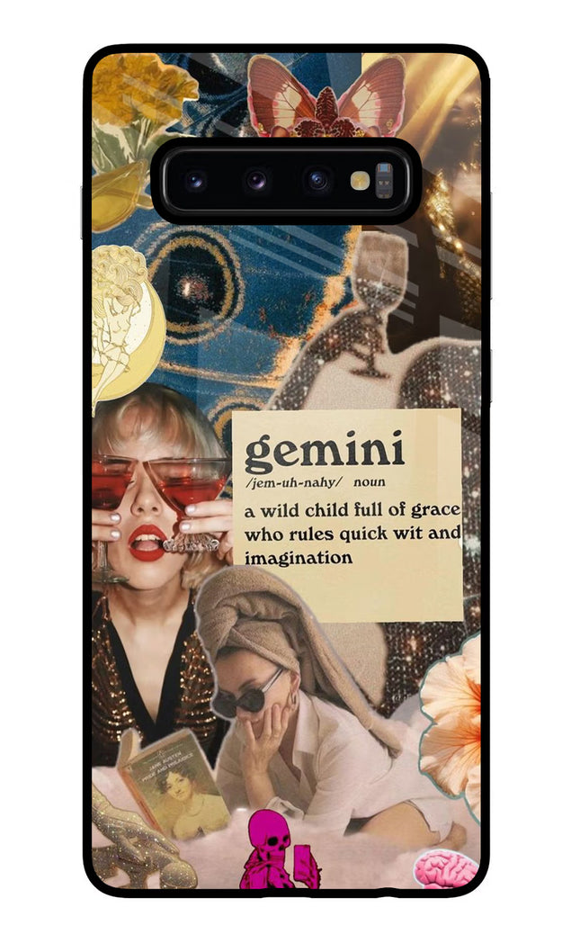 Gemini Zodiac Samsung S10 Plus Glass Case Back Cover by Casekaro