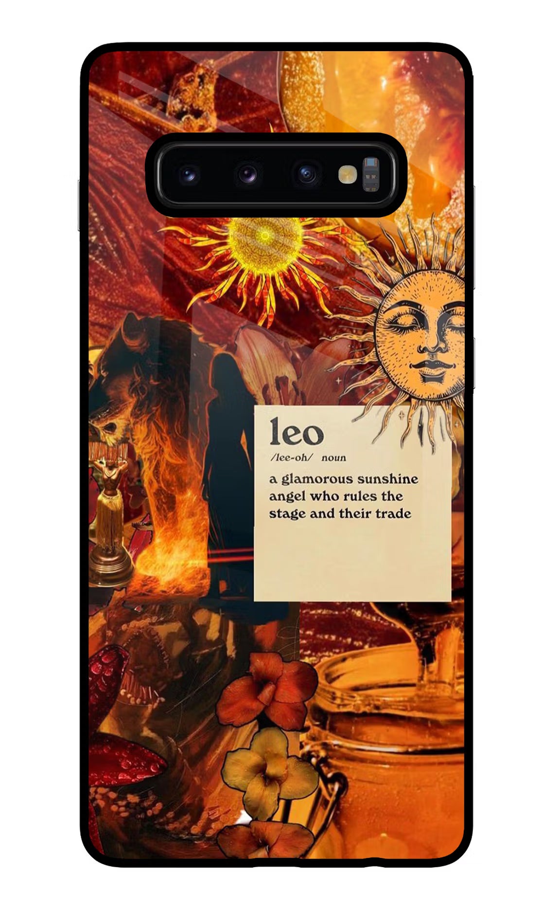 Leo Zodiac Samsung S10 Plus Glass Case Back Cover by Casekaro
