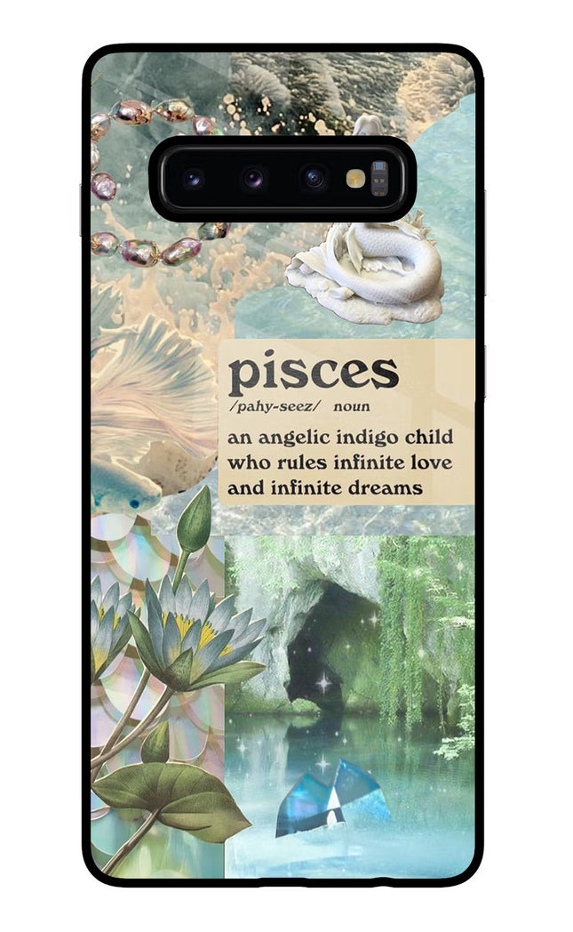 Pisces Zodiac Samsung S10 Plus Glass Case Back Cover by Casekaro
