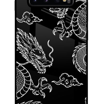 Twin Dragons Samsung S10 Plus Glass Case