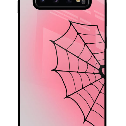 Pink Web Samsung S10 Plus Glass Case