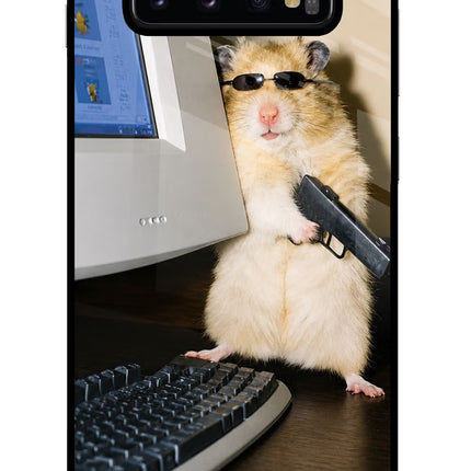 Hacker Hamster Samsung S10 Plus Glass Case