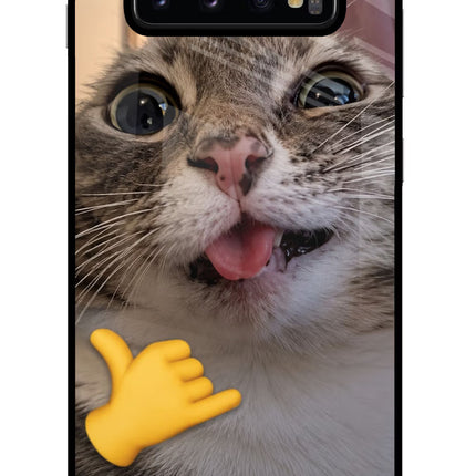 Silly Cat Call Samsung S10 Plus Glass Case