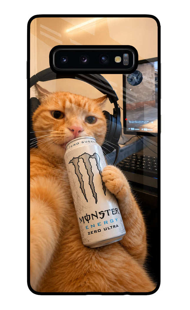 Gamer Cat Energy Samsung S10 Plus Glass Case