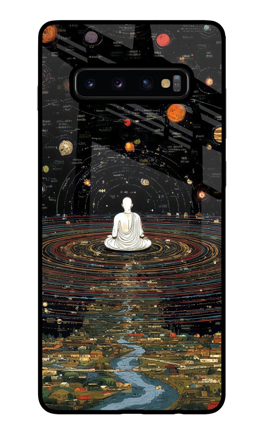 Space Monk Samsung S10 Plus Back Cover, Glass case