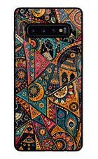 Folk Print Samsung S10 Plus Glass Case