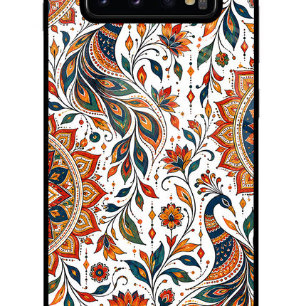 White Mayura Samsung S10 Plus Glass Case