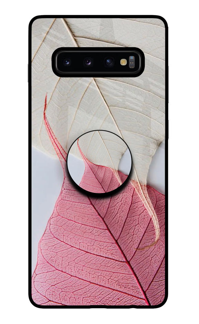 White Pink Leaf Samsung S10 Plus Pop Case by Casekaro