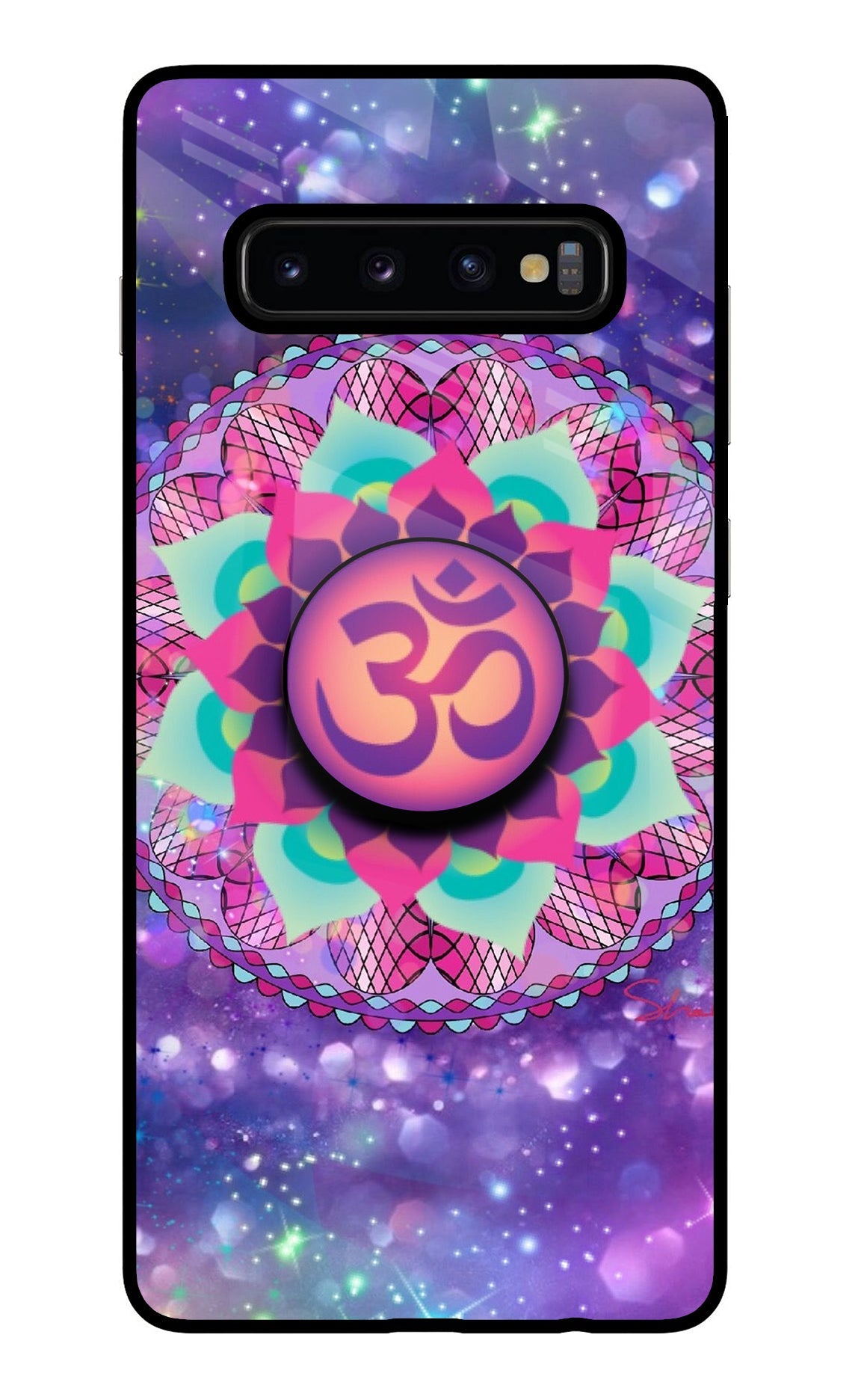 Om Purple Samsung S10 Plus Glass Case