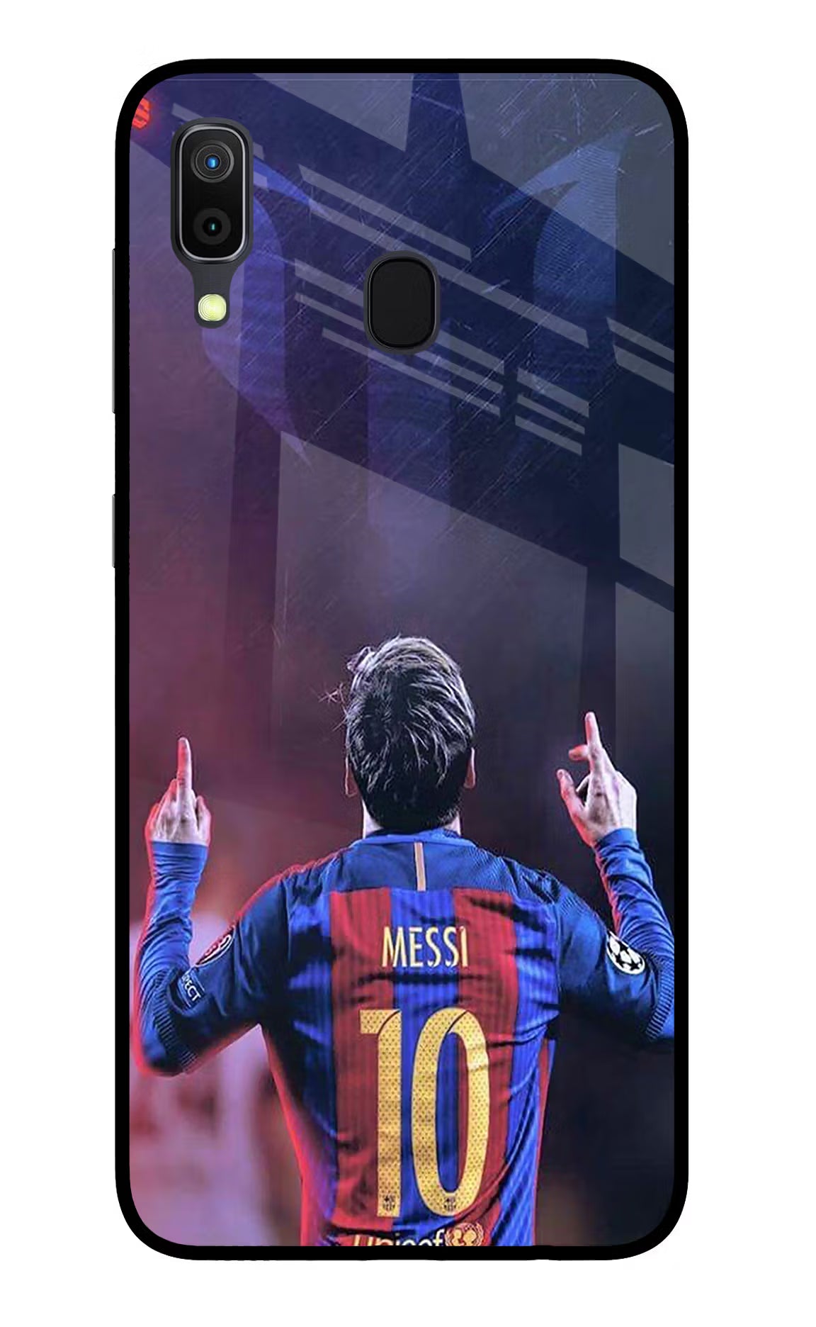 Messi Samsung A30 Glass Case Back Cover by Casekaro