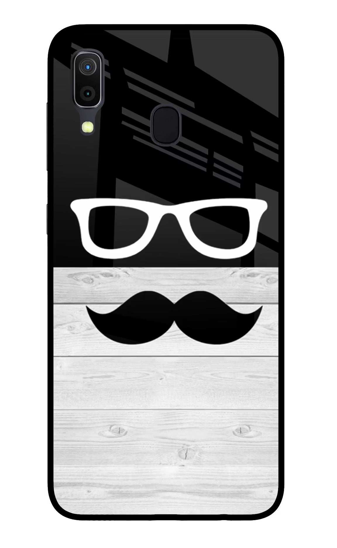 Mustache Samsung A30 Glass Case Back Cover by Casekaro