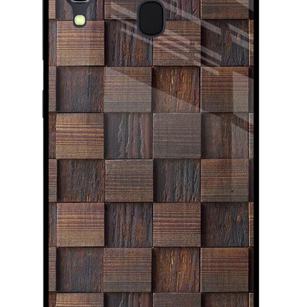Wooden Cube Design Samsung A30 Glass Case Back Cover by Casekaro