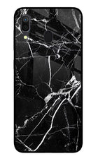 Black Marble Pattern Samsung A30 Glass Case