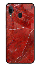 Red Marble Design Samsung A30 Glass Case