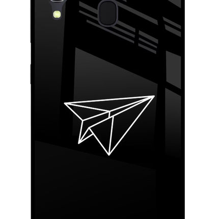 Paper Plane White Samsung A30 Glass Case Back Cover by Casekaro