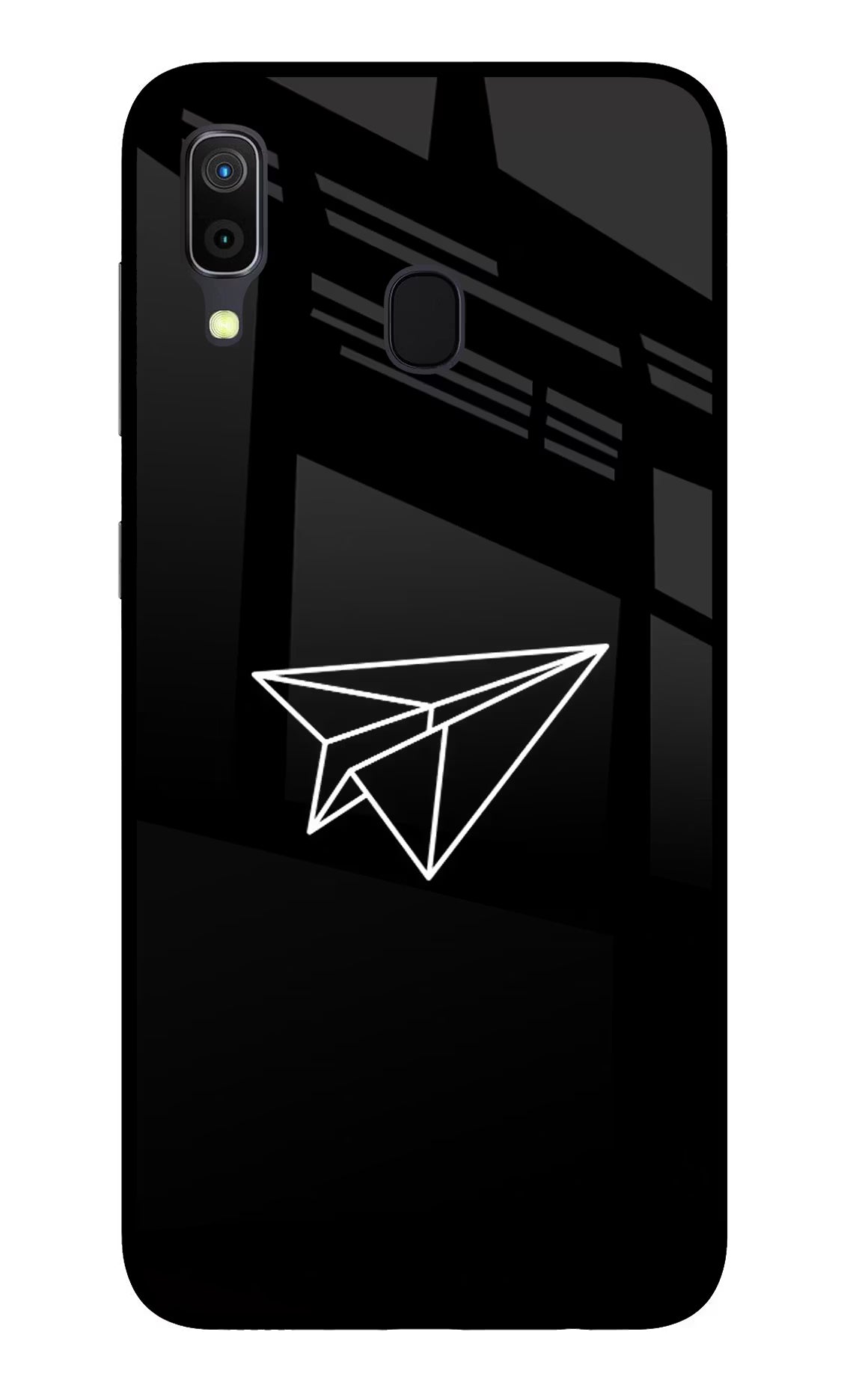 Paper Plane White Samsung A30 Glass Case Back Cover by Casekaro