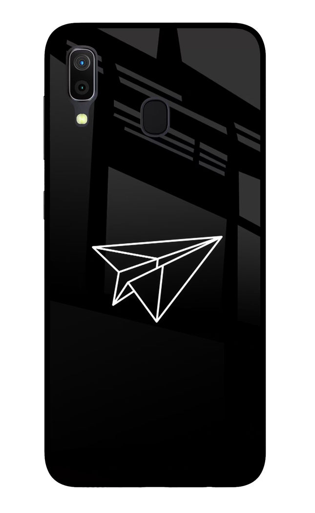 Paper Plane White Samsung A30 Glass Case Back Cover by Casekaro