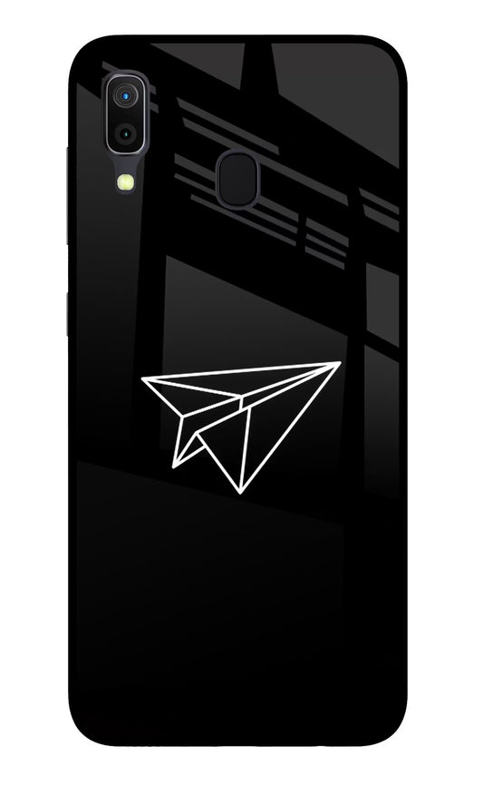 Paper Plane White Samsung A30 Glass Case