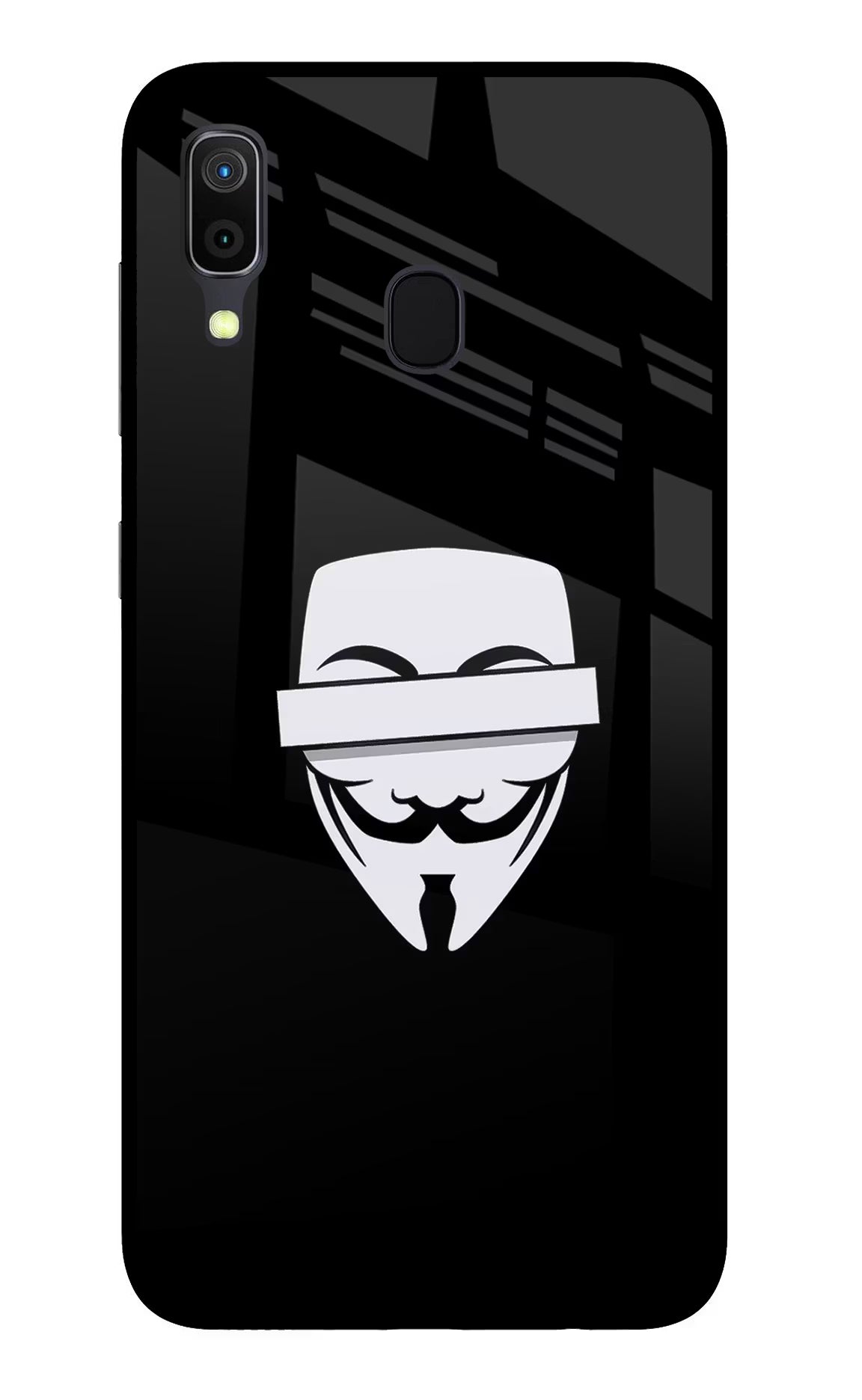 Anonymous Face Samsung A30 Glass Case