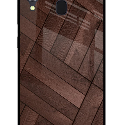 Wooden Texture Design Samsung A30 Glass Case Back Cover by Casekaro