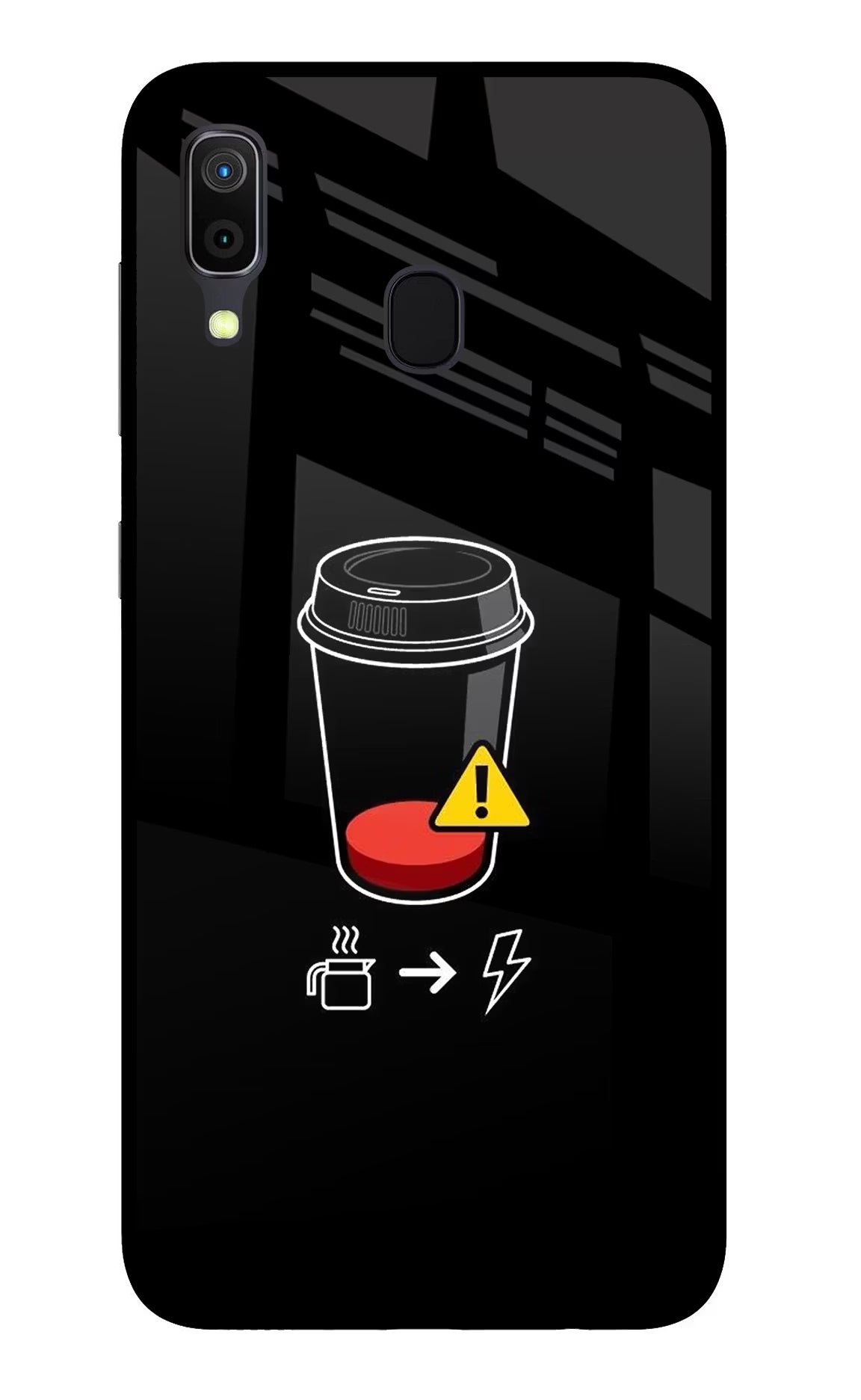 Coffee Samsung A30 Glass Case Back Cover by Casekaro