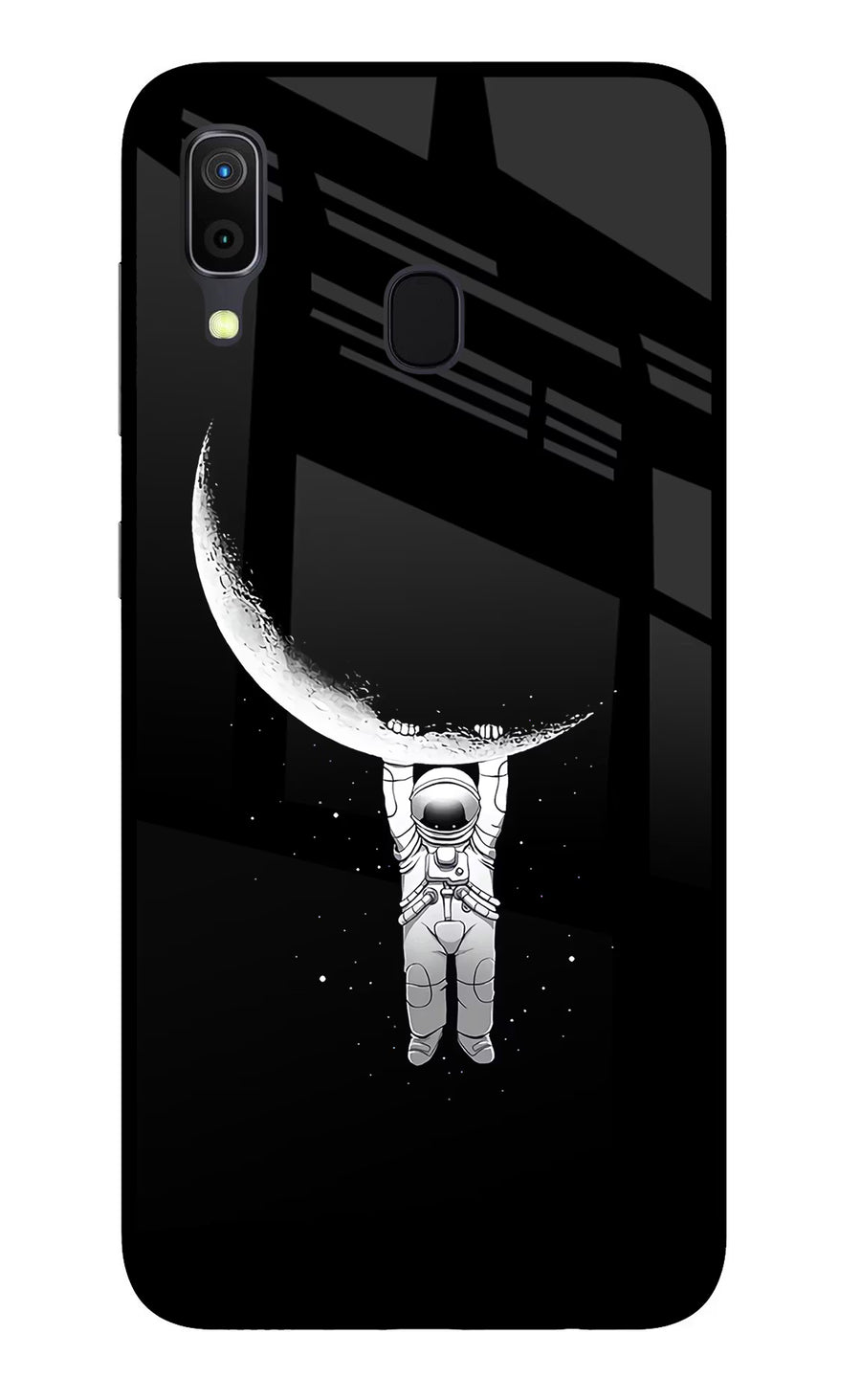 Moon Space Samsung A30 Back Cover, Glass case