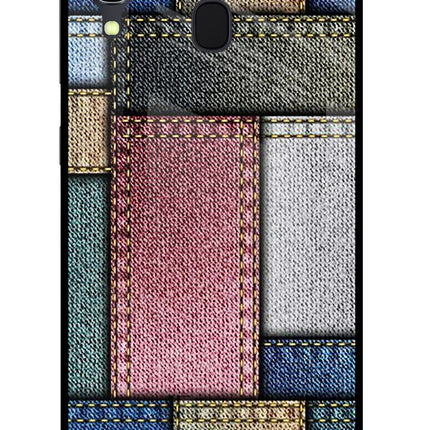 Multicolor Jeans Samsung A30 Glass Case Back Cover by Casekaro