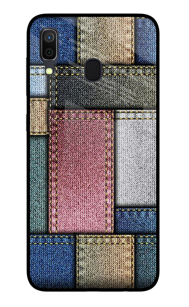 Multicolor Jeans Samsung A30 Glass Case Back Cover by Casekaro