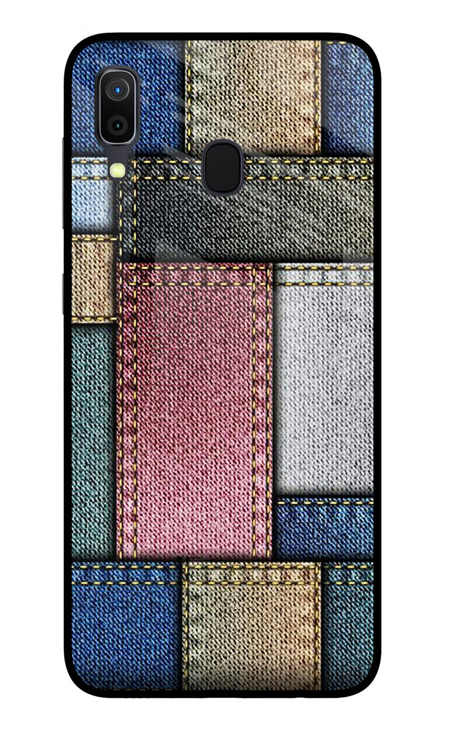 Multicolor Jeans Samsung A30 Back Cover, Glass case