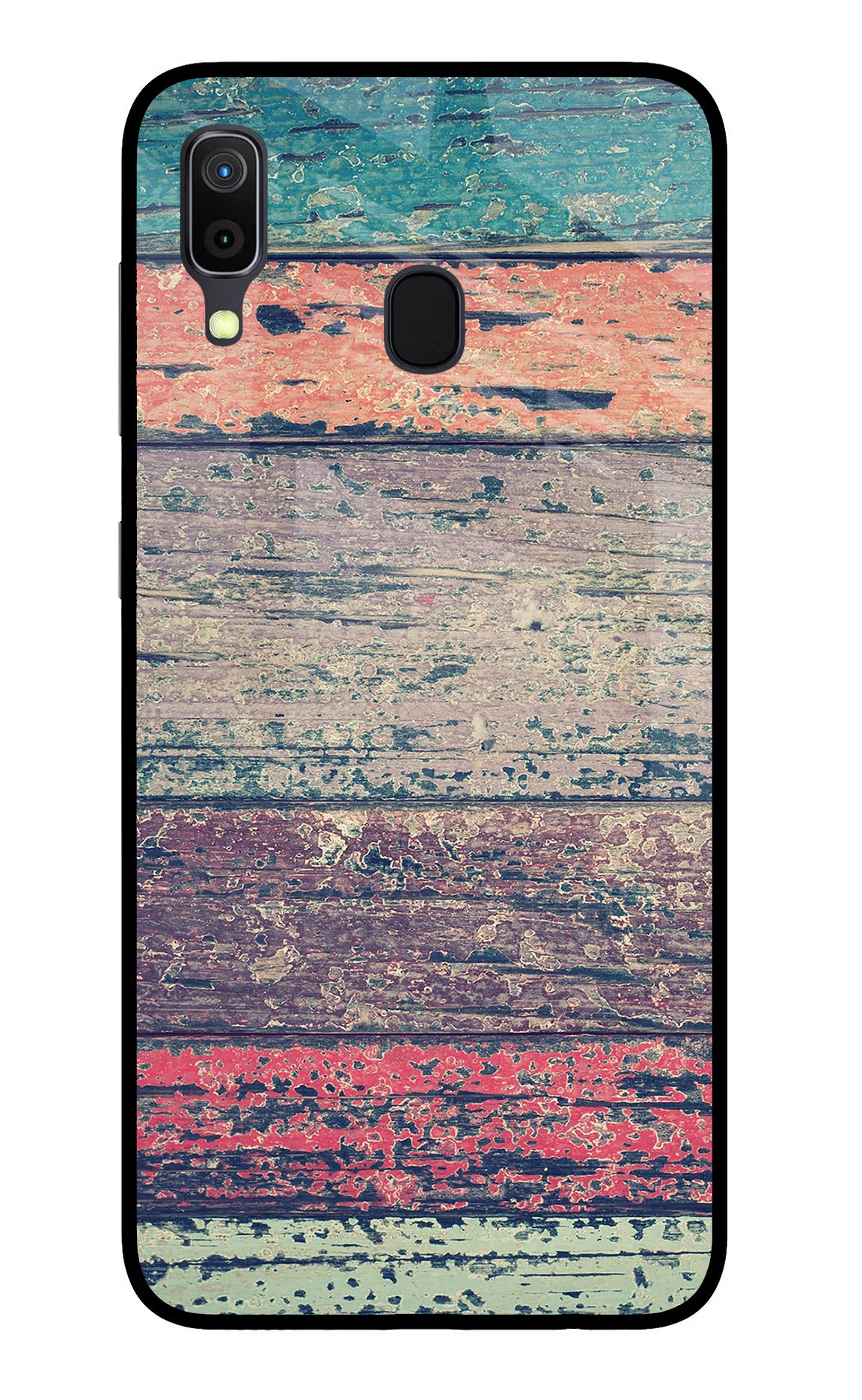 Colourful Wall Samsung A30 Glass Case Back Cover by Casekaro
