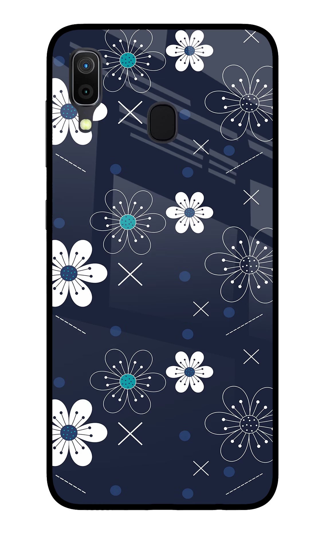 Flowers Samsung A30 Glass Case