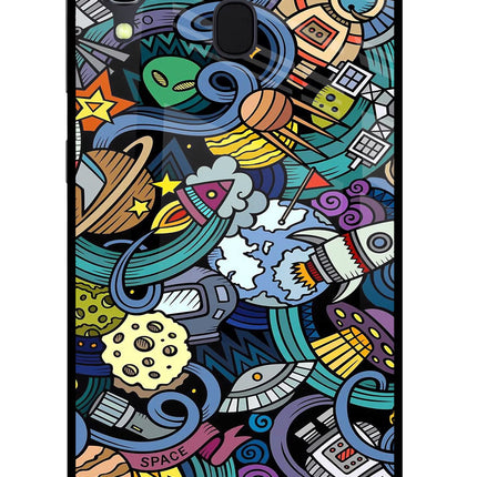 Space Abstract Samsung A30 Glass Case Back Cover by Casekaro
