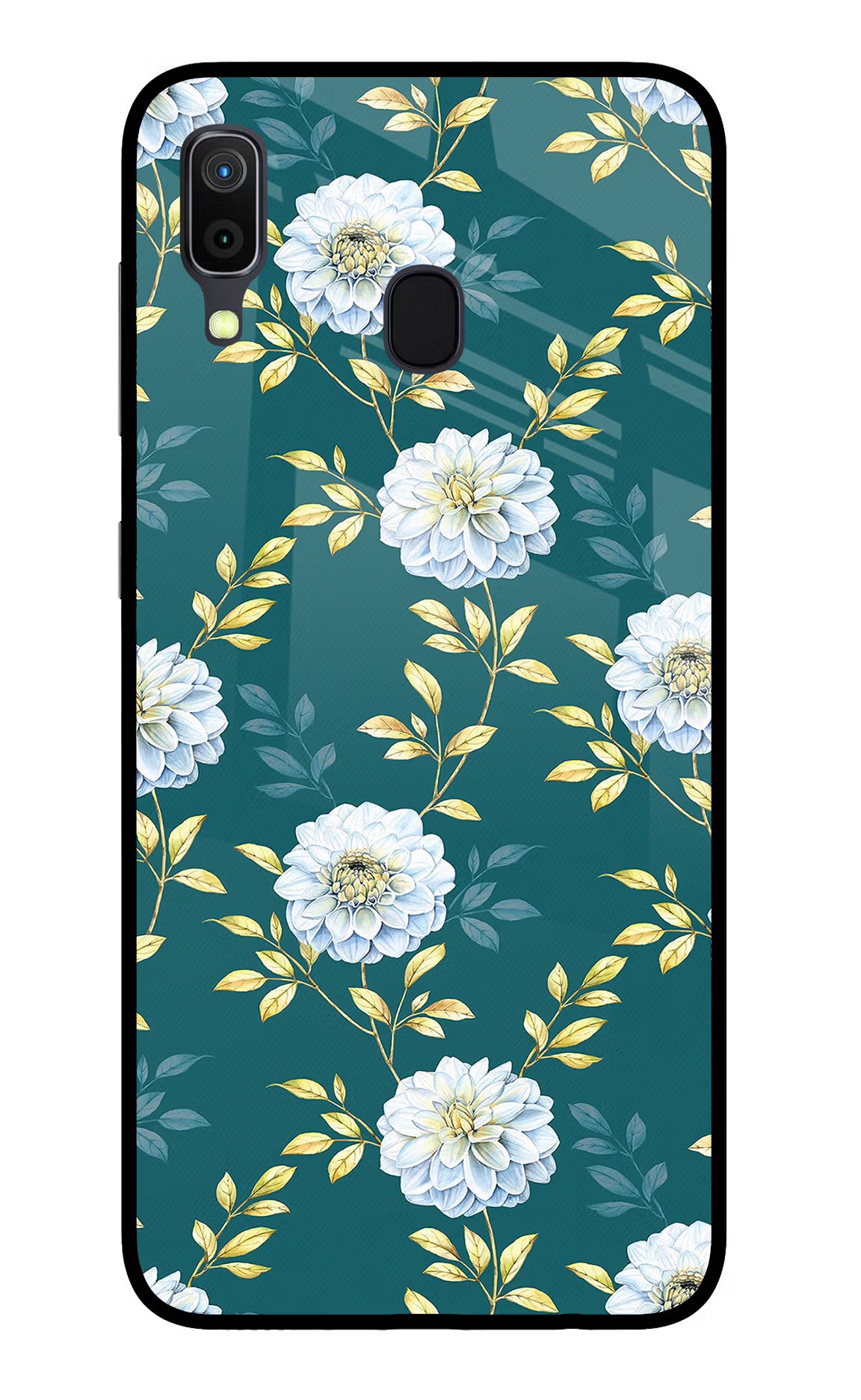 Flowers Samsung A30 Glass Case