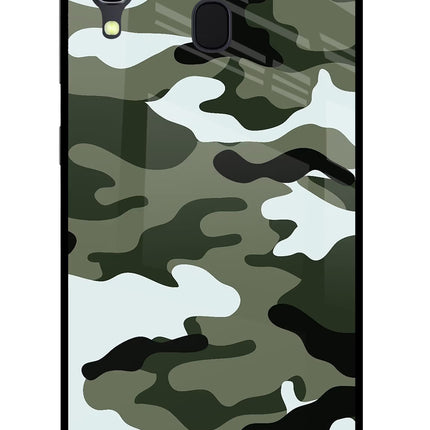 Camouflage Samsung A30 Glass Case Back Cover by Casekaro