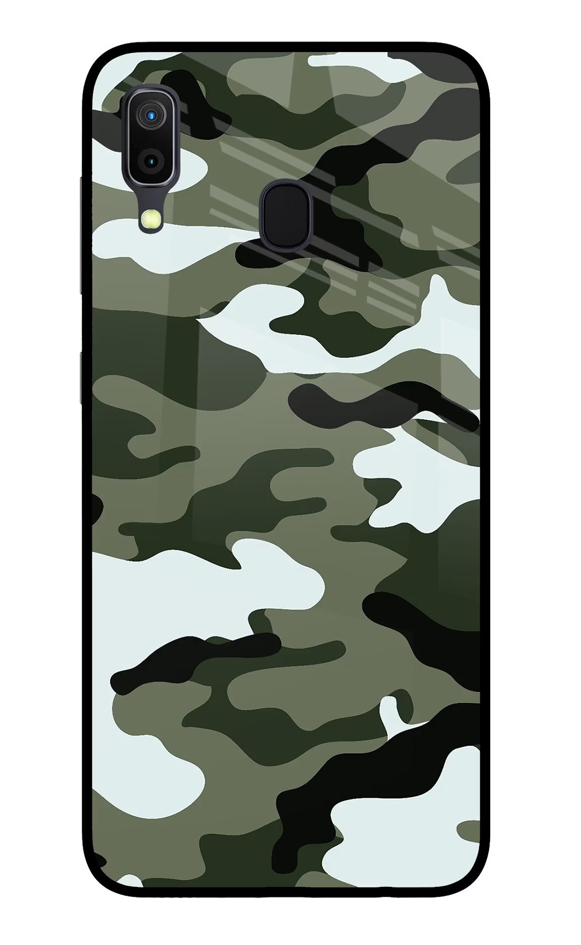Camouflage Samsung A30 Glass Case