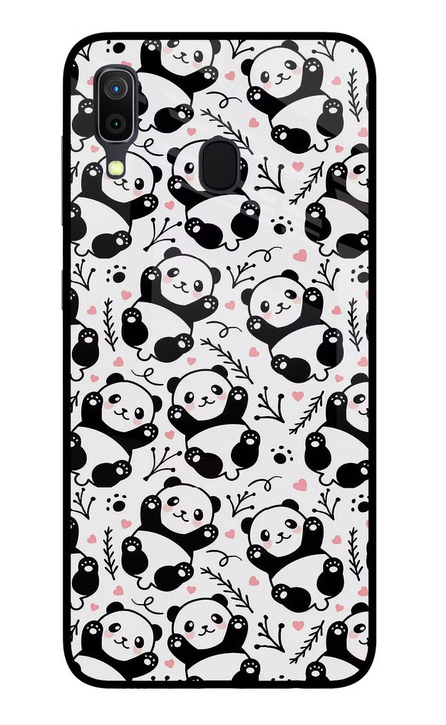 Cute Panda Samsung A30 Glass Case Back Cover by Casekaro