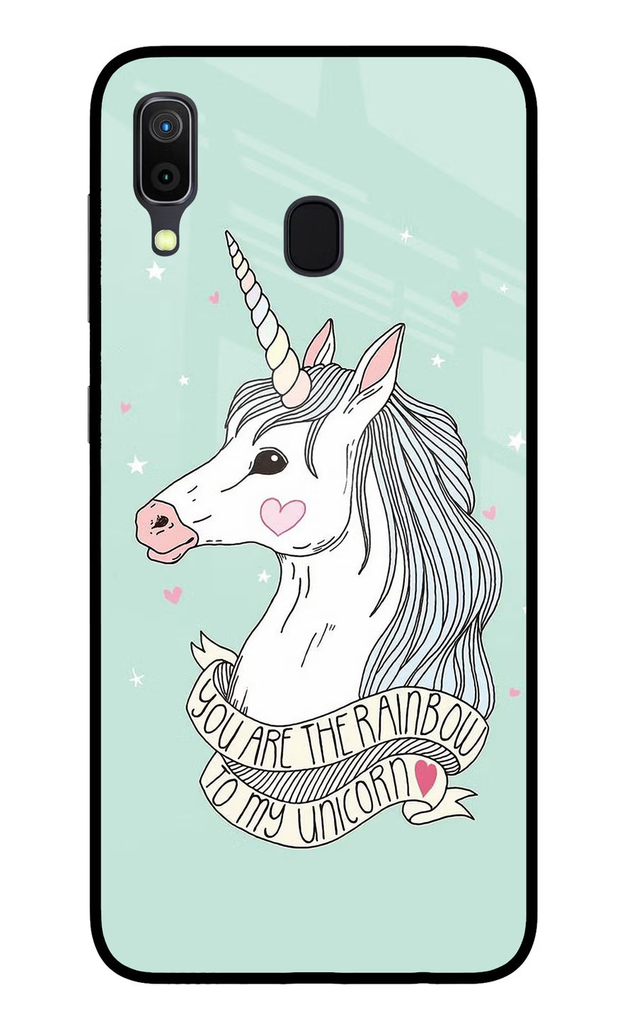Unicorn Wallpaper Samsung A30 Back Cover, Glass case