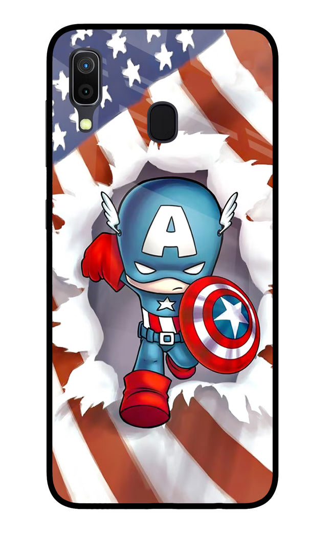Captain America Samsung A30 Glass Case Back Cover by Casekaro