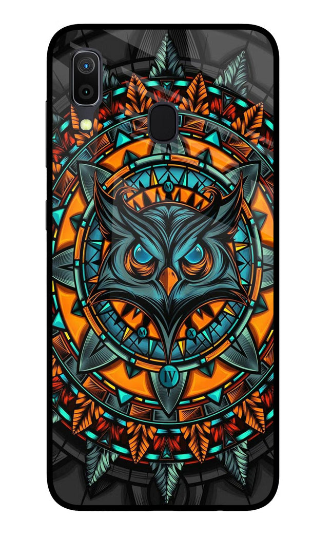 Angry Owl Art Samsung A30 Glass Case Back Cover by Casekaro